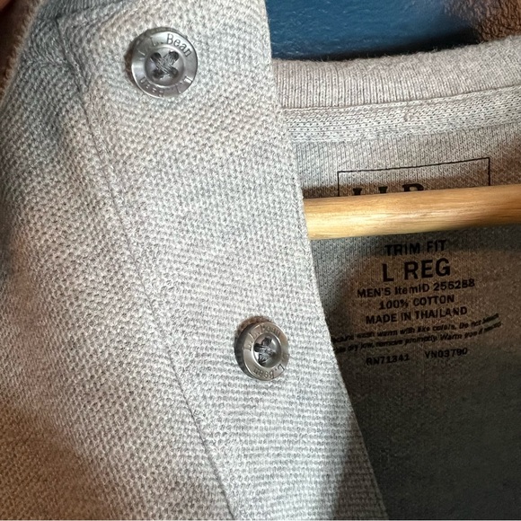 Men’s L.L. Bean Light Grey Trim Fit L Reg Polo Shirt 100% Cotton - Picture 4 of 9